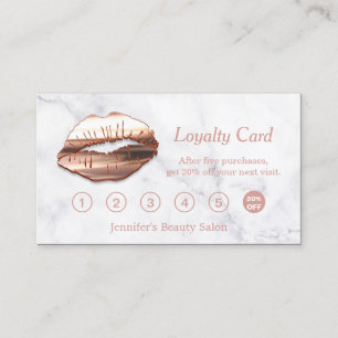 Carte de fidélité 3D Rose Gold Lips Maquillage Sal