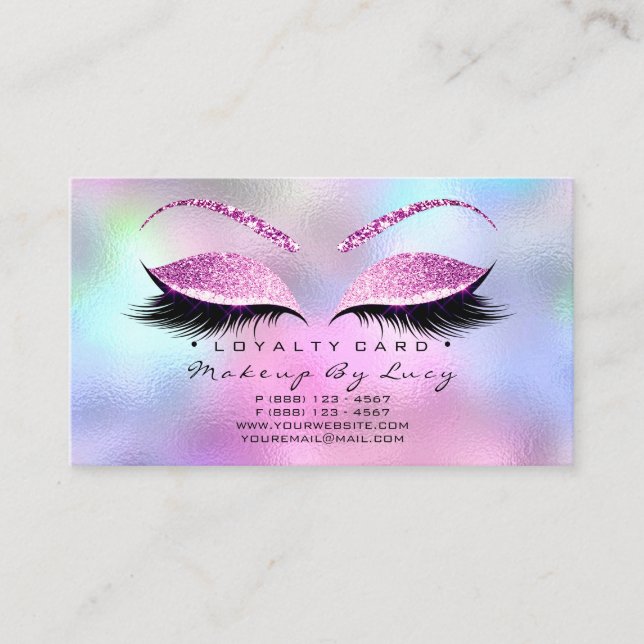 Carte de fidélité 6 Beauté Salon Lashes Parties sc (Devant)