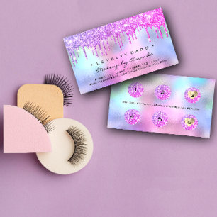 Carte de fidélité 6 Punch Artiste maquillage rose