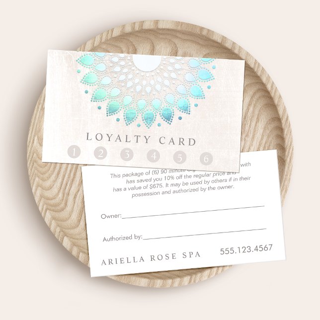 Carte De Fidélité 6 Punch Client Loyalty Massage Spa Lotus (Créateur téléchargé)