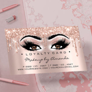 Carte de fidélité 6 Punch Maquillage Lashes Coeur