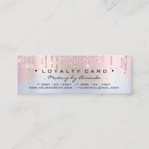 Carte de fidélité 6 Rose Holographe de maquillag