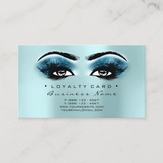 Carte de fidélité 6 Salon de beauté Lash Aqua Pink (Devant)