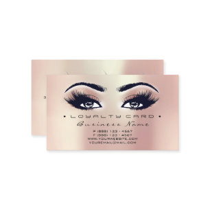 Carte de fidélité 6 Salon de beauté Lash Gold Make