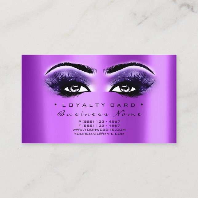 Carte de fidélité 6 Salon de beauté Lash violet vi (Devant)