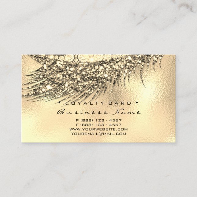 Carte de fidélité 6 Salon de beauté Lux Lash Gold  (Devant)