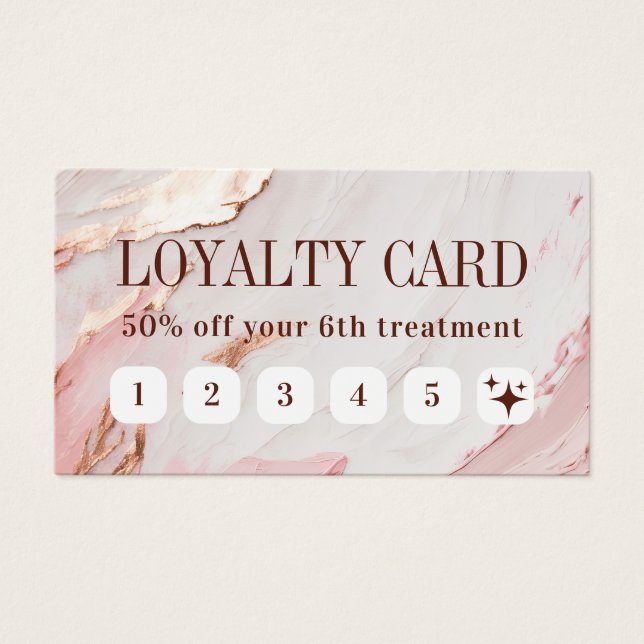 carte de fidélité à la peinture rose rose or (Devant)