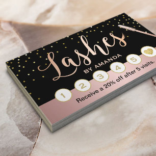 Carte De Fidélité Accroche-maquillage Rose Loyauté du script d'or