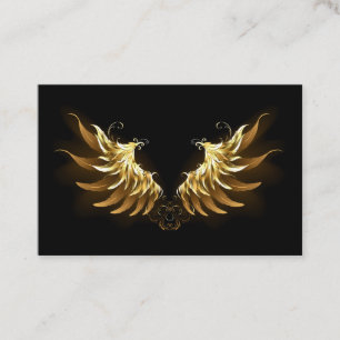 Carte De Fidélité Ailes d'Ange d'or sur arrière - plan noir