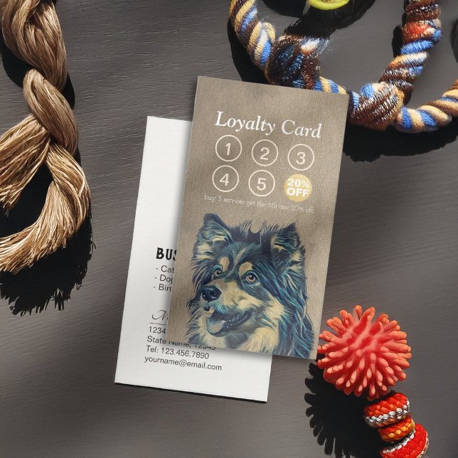 Carte De Fidélité Animaux domestiques assis Bain & Grooming Loyalty  (Créateur téléchargé)