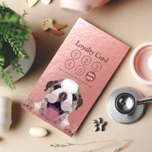 Carte De Fidélité Animaux domestiques assis Bain & Grooming Loyalty 