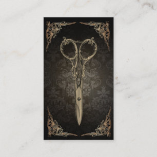 Carte De Fidélité Antique Ciseau Vintage cheveux Styliste Loyauté Pu