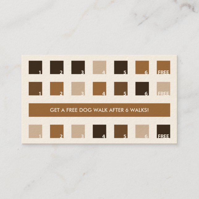 Carte De Fidélité Appréciation de MARCHE de client de CHIEN (carrés (Devant)