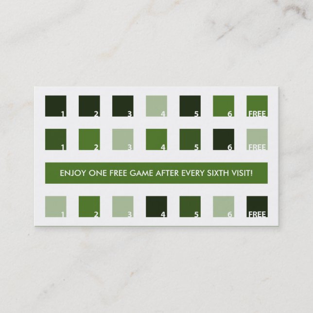 Carte De Fidélité appréciation du client BILLIARD (carrés de mode) (Devant)