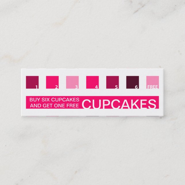 Carte De Fidélité appréciation du client CUPCAKES (carrés mod) (Devant)
