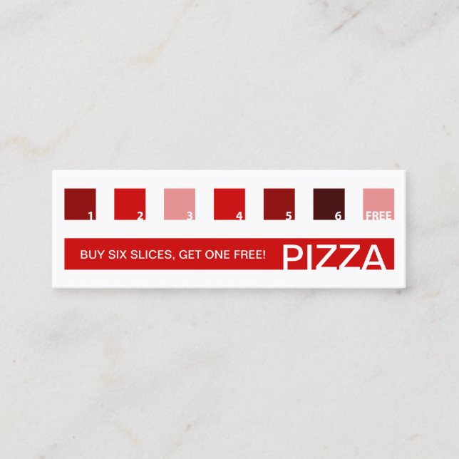 Carte De Fidélité appréciation du client PIZZA (carrés mod) (Devant)