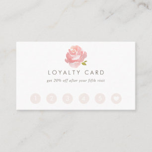 Carte De Fidélité Aquarelle Chic Rose rose rose