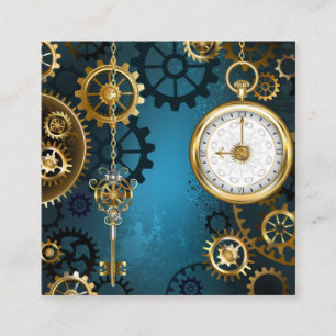Carte De Fidélité Arrière - plan turquoise à vapeur avec Gears