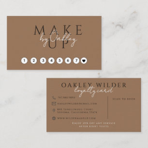 Carte De Fidélité Artiste de Maquillage Code QR Terracotta Foncé