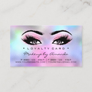 Carte de fidélité Artiste de maquillage rose pun