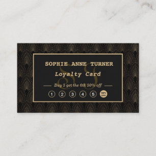 Carte De Fidélité Artiste maquillage Monogramme d'or Art Déco vintag