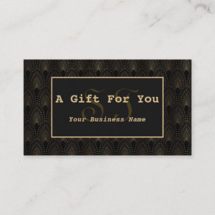 Carte De Fidélité Artiste maquillage Monogramme d'or Art Déco vintag