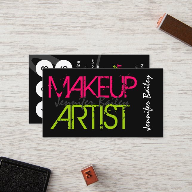 Carte de fidélité Audacieuse maquillage (Devant/Arrière en situation)