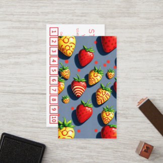 carte de fidélité aux fraises au chocolat Pop Art