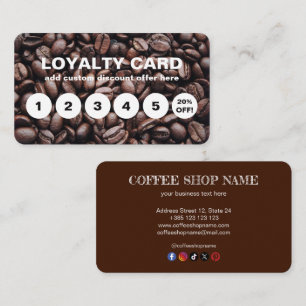 Carte de fidélité aux haricots de café