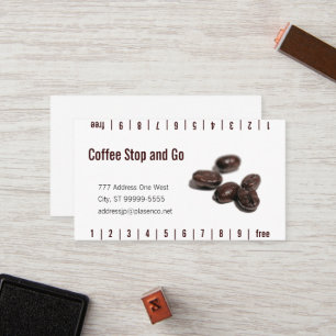 Carte de fidélité aux haricots de café