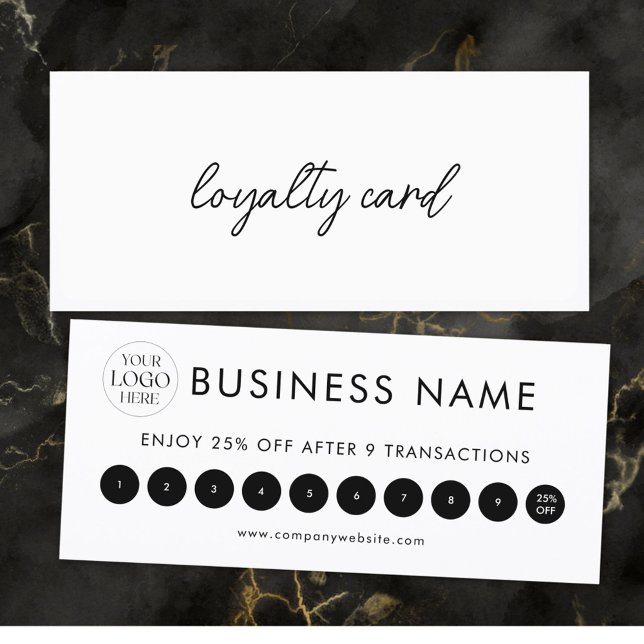 Carte de fidélité avec logo élégant et moderne pro (Front and Back)