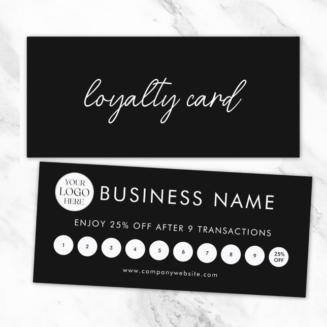 Carte de fidélité avec logo élégant et professionn (Front and Back)