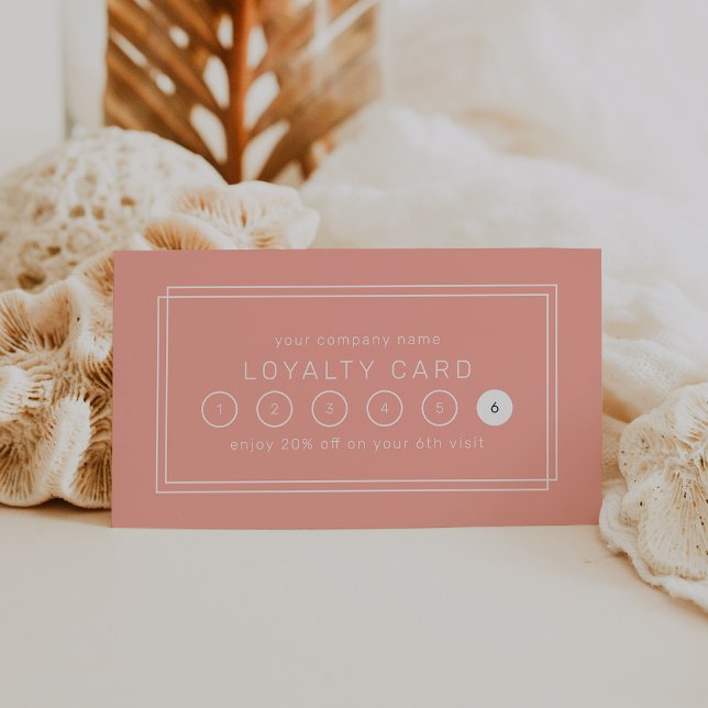Carte De Fidélité AVERY Minimal Blush Peach Business Récompense 6 Pu (AVERY Minimal Blush Peach Business Reward 6 Punch Loyalty Card)
