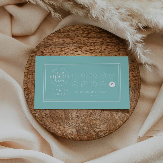 Carte de fidélité AVERY Moderne Logo Menthe Récomp (AVERY Modern Mint Logo Business Reward 10 Punch Loyalty Card)