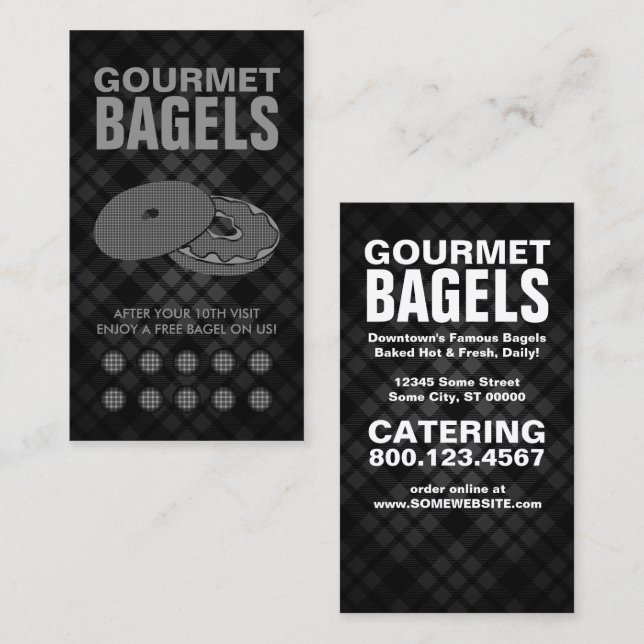 carte de fidélité bagels à carreaux (Devant / Derrière)