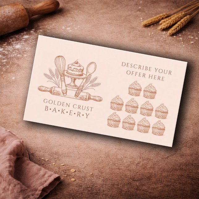 Carte De Fidélité Baking Utensils Baker Bakery  (Créateur téléchargé)