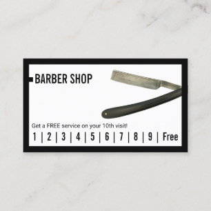 Carte De Fidélité Barber Shop Razor Men's Hair Loyalty Punch