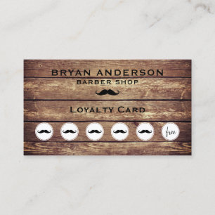 Carte De Fidélité Barber Shop Rustic Loyalty Punch Card