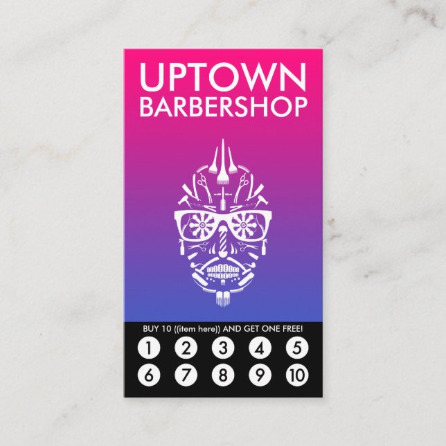 Carte De Fidélité Barberboi Uptown Loyalty Punch Card (Devant)