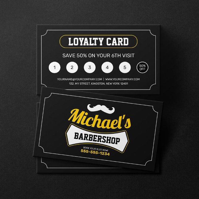 Carte De Fidélité Barbier Classique Coiffeuse Coiffeuse (Créateur téléchargé)