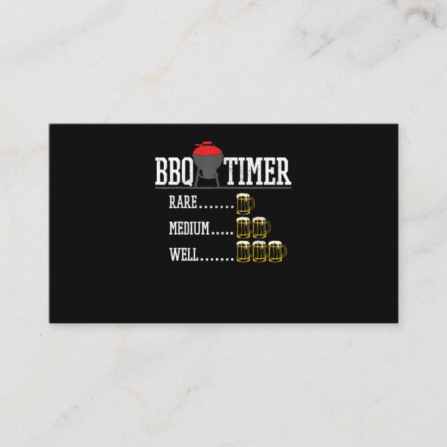 Carte De Fidélité BBQ | BBQ Timer Funny Bière Steak Grill (Devant)
