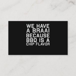 Carte De Fidélité BBQ Braai Funny Cadeau de la famille sud-africain