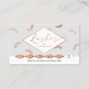 Carte De Fidélité Beaucoup de Lashes Lash Salon Gris/Rose Gold Loyau