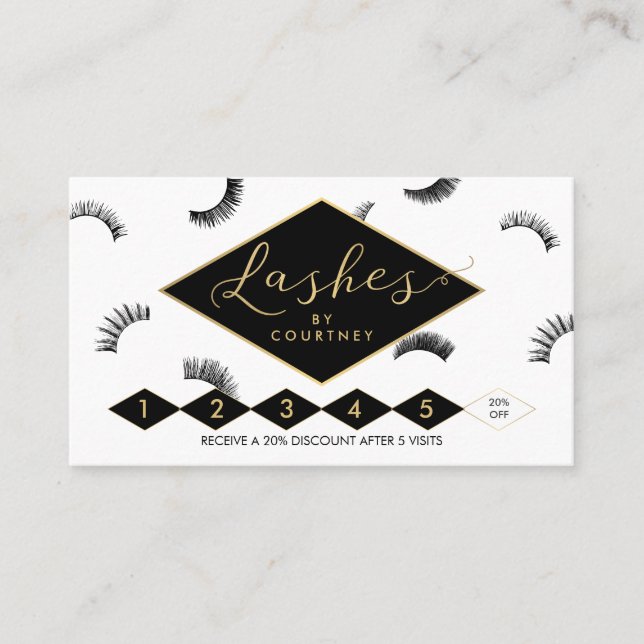 Carte De Fidélité Beaucoup de Lashes Lash Salon Lash Loyauté Blanc/N (Devant)