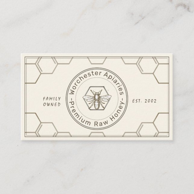 Carte De Fidélité Beekeeper Honey Customer Loyalty Card Ivory (Devant)