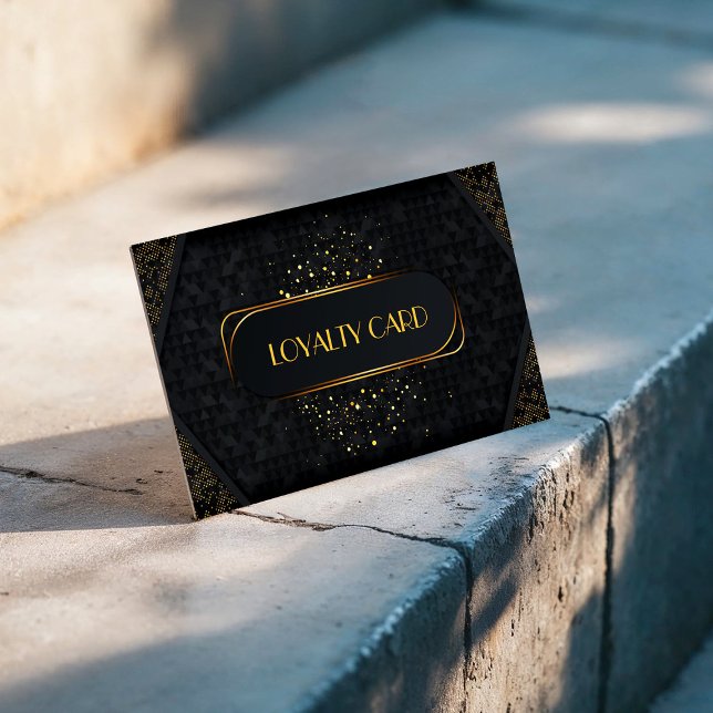 Carte De Fidélité Black & Gold Elegant Customer Reward Punch (Black & Gold Elegant Customer Reward Punch Loyalty Card, Business Card, Client Card)