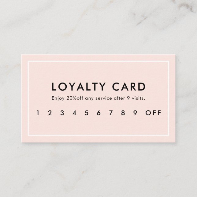 Carte de fidélité Blush Pink Professional moderne (Devant)