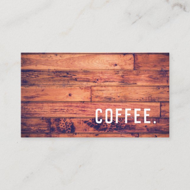 Carte De Fidélité Bois Simples Loyauté Café Punch Card (Devant)