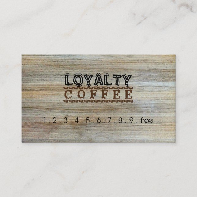 Carte De Fidélité Boisson café Loyauté Bois Moderne #2 (Devant)