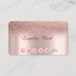Carte de Fidélité Bokeh Pailletée Or Rose Élégante